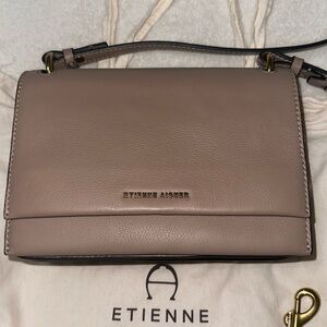 Etienne Aigner leather nude dark beige bag
